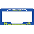 Royal Blue Plastic License Plate Frame w/Raised Imprint